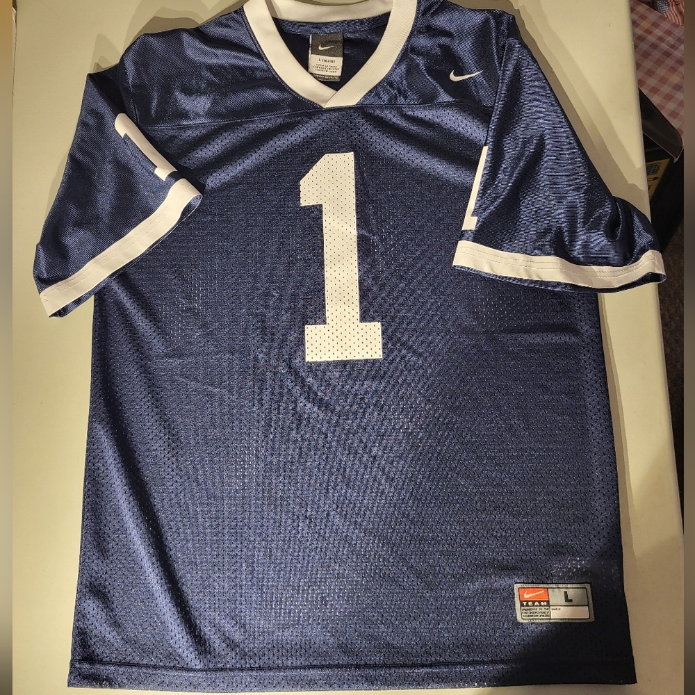 Nike Youth Jersey Blue & White #1 Size Large (16/18) Sports, Football